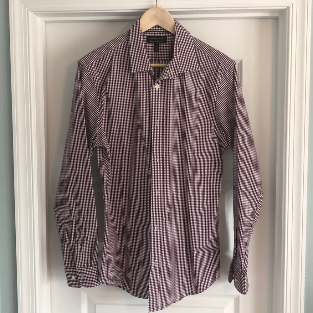 Banana Republic dress shirt white/burgundy